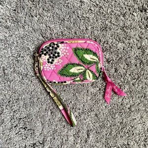 Vera Bradley Pink and Green Pattern Wristlet